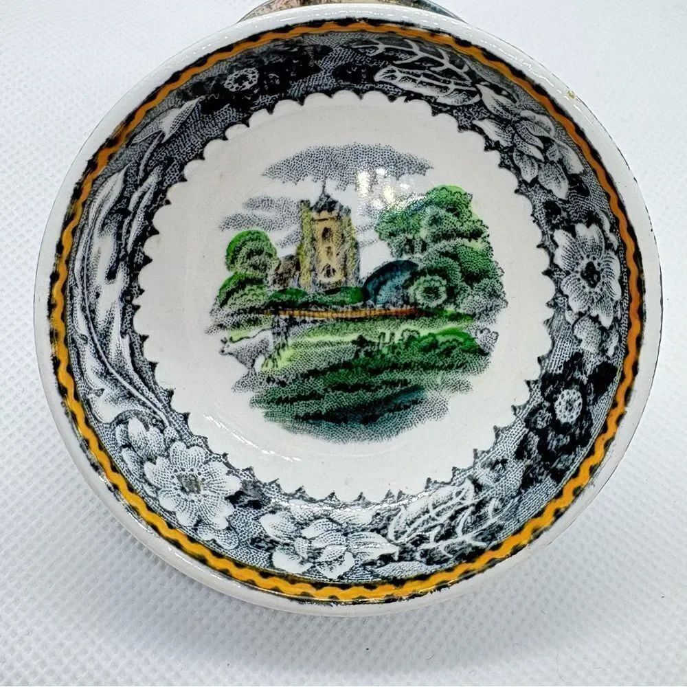 Vintage 1950s Wood and Sons, England Woodland pattern Ironstone trinket Bowl